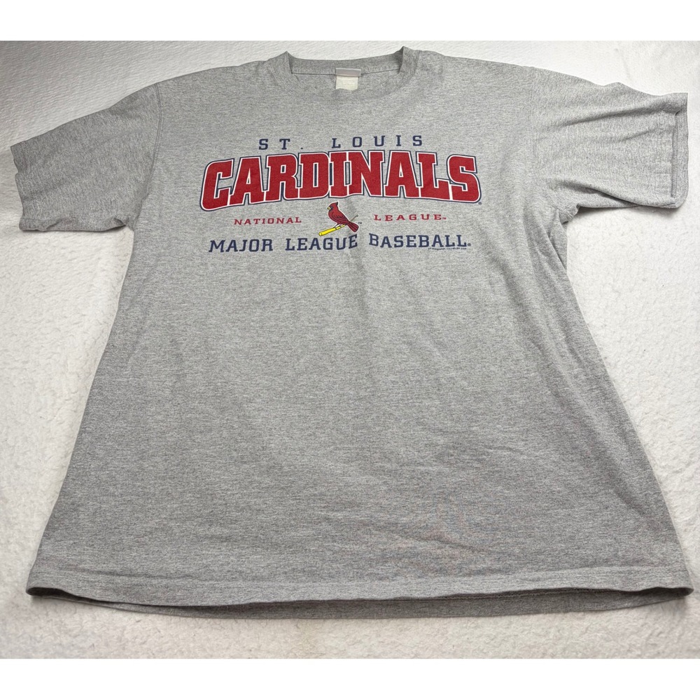 CSA St Louis Cardinals MLB T-Shirt Mens Large Gray Short Sleeve Baseball Tee